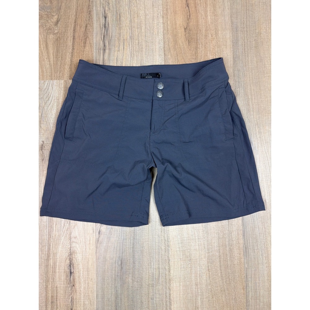 prAna Revenna Shorts Womens 6 Charcoal Grey Hiking Outdoor W3118LG12